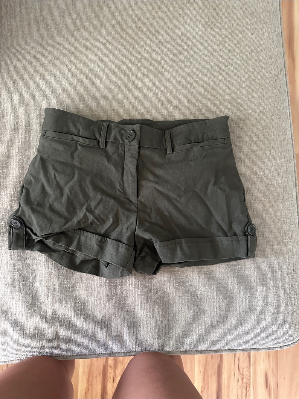 Olive Green Women’s Roll-Cuff Shorts